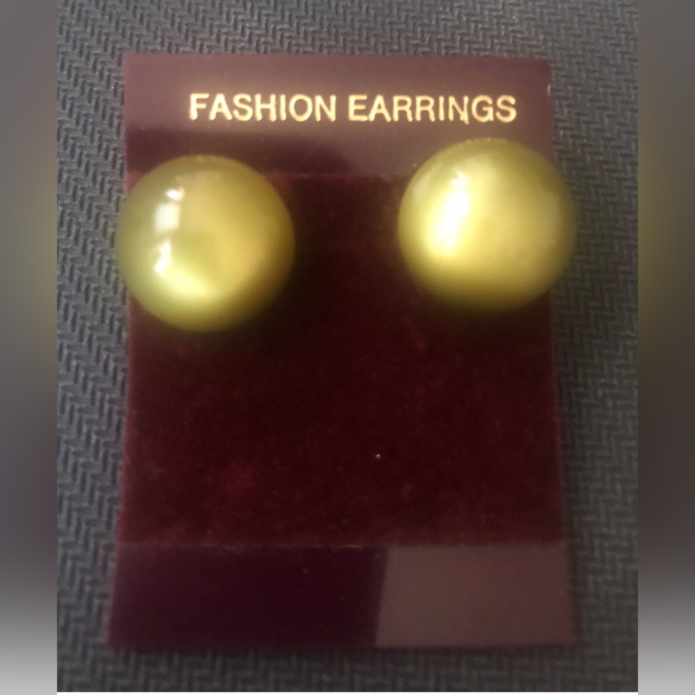 Olive Colored Pearl Button Studs